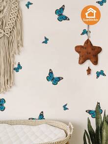 9.31*12.8inch, 2pcs/Set, Cartoon Cute Bee, Butterfly, Floral Pattern Wall Stickers, Self-Adhesive Removable Decals For Room, Kitchen, Bathroom Decoration, DIY Creative Lively Atmosphere - 2pcs - View 4