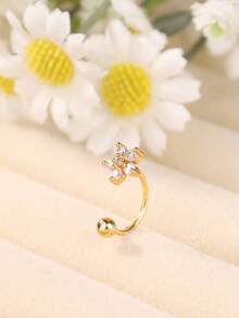 4 chiếc/1 chiếc Khuyên mũi hình bướm, sao, hoa và nơ đính đá CZ, khuyên mũi hở màu vàng, trọng lượng 20G, đầu bi xoay, trang sức xỏ lỗ mũi cho nữ - Vòng mũi - Xem 10