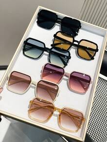 Bộ 6 gọng kính hình chữ nhật bằng nhựa PC (Polycarbonate) phong cách Y2K, chống tia UV, thích hợp cho bãi biển, du lịch, tiệc tùng, làm quà tặng, đeo hàng ngày, dành cho nữ. - Nhiều màu - Xem 2