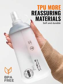 1/2件 WRELS 純色可折疊水壺，矽膠咬嘴水壺，戶外生存必備防漏水袋 - 可折疊款 - 查看 5