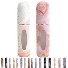 Perfume Travel Refillable Bottle Portable Mini SprayerEmpty Perfume Bottles With Unique Patterns Refill Pump Case For Traveling And Outgoing 2 Pcs Pack Of 5 Ml White And Pink - Trắng và Hồng - Xem 1