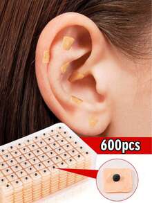 600pcs Magnetic Ear Acupressure Beads, Portable One-Time-Use Ear Massage Stickers - Multicolor - View 2