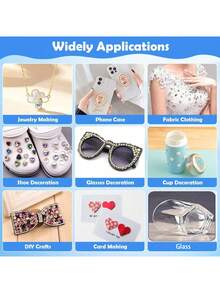 B-7000 手工水晶胶，50ml/110ml（3.7 液体盎司）透明 B-7000 超级珠宝粘合剂，透明工业胶水，适用于织物、手机壳、珠宝制作、水晶宝石、石头、木材、玻璃等。 - 無色 - 查看 6