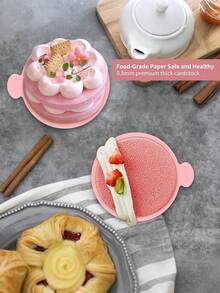 100 chiếc khuôn lót bánh cupcake mini màu hồng 3,15 inch, đĩa tráng miệng mini tròn, thích hợp cho đám cưới, tiệc mừng em bé, sinh nhật bé gái và tiệc tiết lộ giới tính. - Hồng - Xem 2