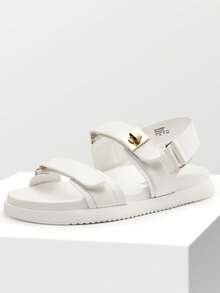 Flat Sandals For Women Comfortable Open Toe Summer Sandals Adjustable Fashion Cute Casual Sandals Shoes - 白色 - 查看 4