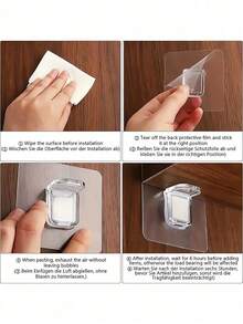 20 buah Pin Penyangga Rak, Klip Rak Perekat, Pin Rak Tugas Berat (Cocok untuk Lemari Dapur, Rak Buku), Braket Rak Lemari Pakaian, Penyangga Rak Lemari Pakaian, Pengikat Rak Lemari Transparan (Untuk Penggunaan di Rumah) - Clear - View 8