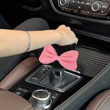 3件套汽车冬季蝴蝶结毛绒变速杆套装，变速杆套装，拉杆套装，换挡杆套装，手刹换挡杆套装，手动变速器通用型汽车配件 - 蝴蝶結 - 查看 8