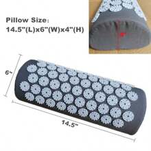Acupressure Massager Pillow Acupuncture Massage Neck Back Head Pain Relief Relieves Muscle Stress Relaxation Grey - Gris - Ver 4