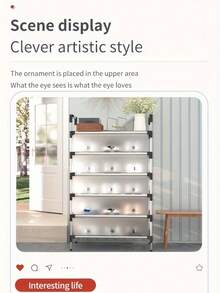 Organizador de Zapatos de  3,4,5,6,7 Niveles con Cajones Transparentes y Detalles Negros - Armario para Calzado Antipolvo, Duradero con Ruedas para Hogar, Dormitorio, Oficina o Cocina, Solución Versátil de Almacenamiento, Diseño Moderno y Construcción Rob - 8 NIVELES - Ver 5