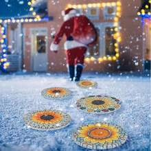 3 Pack Sunflower Stepping Stone, 10 Inch Decorative Garden Step Stone For Yard, Patio, Garden, Walkway, Outdoor And Indoor Home Decor - Hoa hướng dương - Xem 4