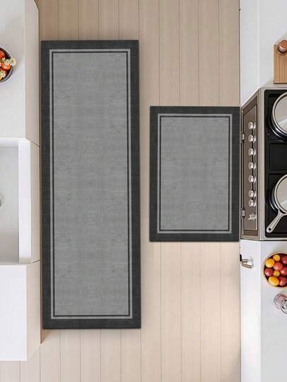3.5mm Thick Soft Rubber Kitchen Mat, Modern Minimalist Style Kitchen Absorbent Rug, Can Be Self-Cut To Fit Kitchen Size, Surface Fabric Material, Middle Sponge Layer, Bottom Rubber Layer, Suitable For Kitchen Rugs, Kitchen Decor, Wedding Decor, Home Decor, Bathroom Mat, Entryway Mat, Laundry Room Mat, Hallway Carpet, Living Room Mat, Etc.