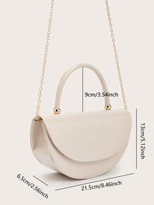 优雅漆皮女士手提包，简约链条手拿包，轻便奢华派对/晚宴包，送给女朋友的完美生日礼物，适合派对、婚礼、舞会、盛大晚宴 - 可搭配节日派对礼服、晚礼服和亮片连衣裙。 - 杏色 - 查看 8