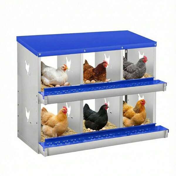 Caja de anidación pollo, caja de anidación metal de, cajas de anidación pollo para colocar huevos, colección fácil de huevos.