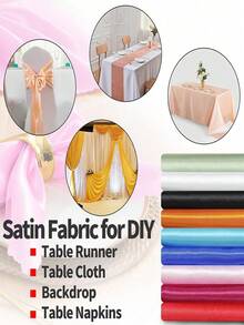 1 Set Caja de decoración de boda, hecha de satén, tela elástica, alta densidad, material de forro brillante - amarillo - Ver 6