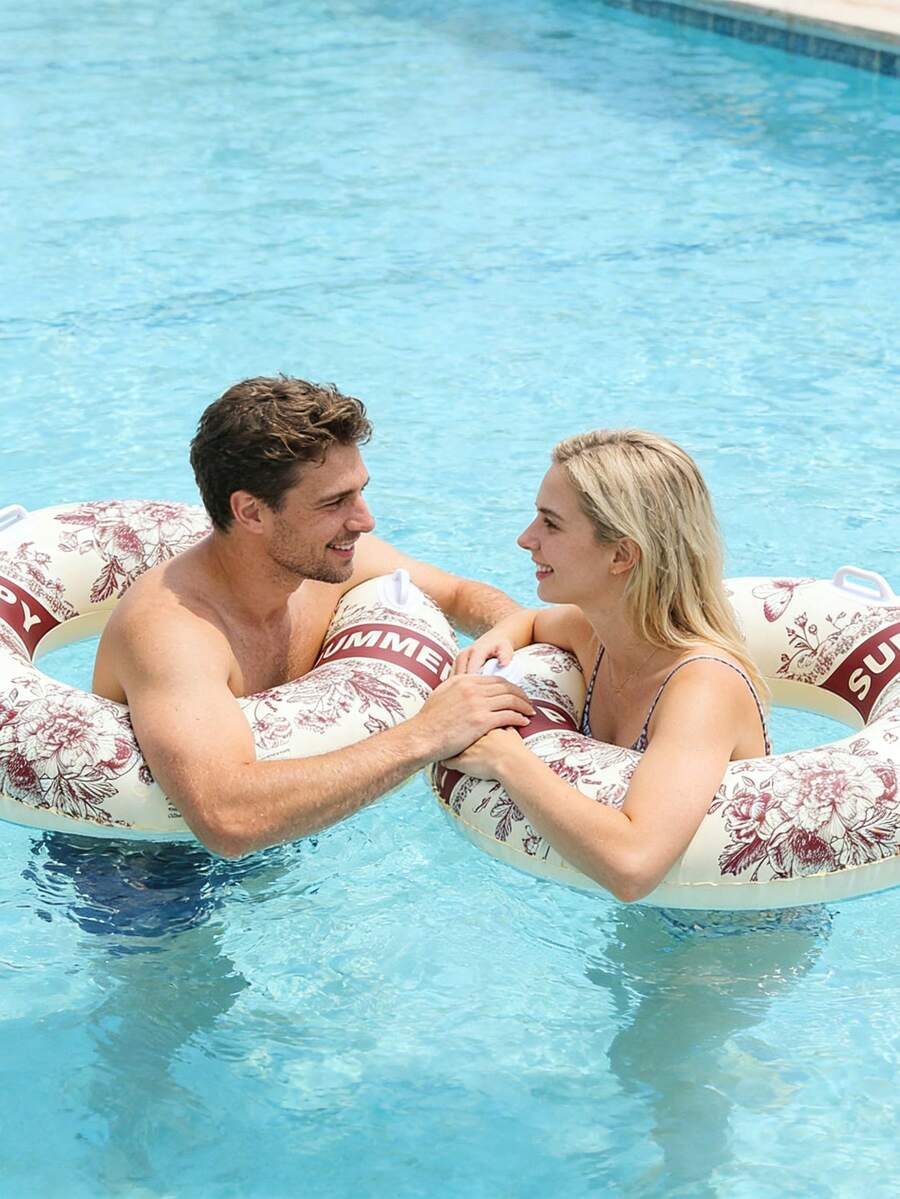 Aro de natación grande para adultos con asas, aro inflable clásico para piscina, tubo interior de natación, flotador inflable para piscina, aro de natación para fiesta de verano en la playa para adultos - Múltiples estilos - Ver 1