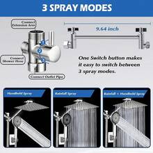 Modern Shower System: 360° Rotating Overhead Showerhead, 4-Mode Handheld Showerhead, Chrom-Plated Shower Assembly. Meets The Bathing And Cleaning Needs Of The Entire Family, And Can Also Be Used For Pet Washing. - Chromium Alloy - With Extension Arm - View 3