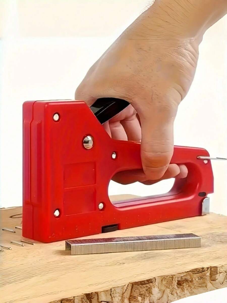 1 Set Red Disposable Door Nail Gun Kit, Suitable For Woodworking, Furniture Assembly, Repair And DIY - Manual Nail Gun - View 1