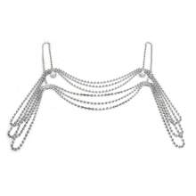 European And American Cross-Border Fashion Sexy Sparkling Diamond Chest Chain, Multi-Layer Tassel Necklace, High-End Crystal Versatile Shoulder Chain, Body Chain - Vàng - Xem 5