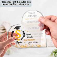 Personalized Graduation Plaque - Inspirational Graduate Gifts For Her - Graduation Senior 2026 Gift For Her - Class Of 2026 Table Decor - Custom Initial Name Acrylic Plaque Table Decoration - Multicolor - View 6