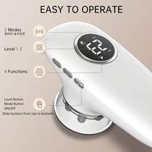 4-In-1 Body Shaping Device - Lymphatic Drainage Massager, With 4 Adjustable Functions: Heating, Cupping, Red Light Therapy, And Massage, Suitable For Abdomen, Waist, Arms, Legs, And Face. - White - View 3