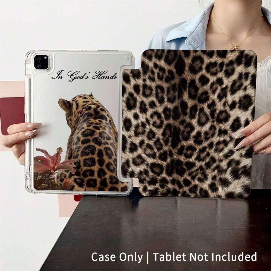 Cheetah,Leopard Print An Inspirational Leopard - Patterned Protective Tablet Case Set - Ideal For Spiritual Enthusiasts And Fashion Enthusiasts,Protective Folio Table Case With Pen Holder,Compatible With 10.9/10.2/ Air 5th Gen/Pro11/10th/9.7/Air 2/ (7th Gen)/ (8th Gen)/ Air 4/5/ Pro 11 - 查看 1