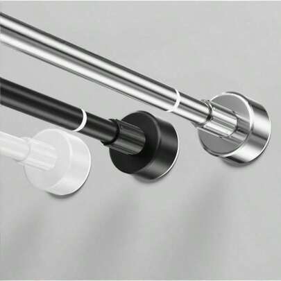 1pc Super Long Stainless Steel Extendable Curtain Rod, Shower Curtain Rod, Window Curtain Rod, Wardrobe Rod, Tension Rod, Drying Rack, Adjustable Curtain Rod, Spring Curtain Rod, No Drilling Required Bathroom Divider Spring Rod