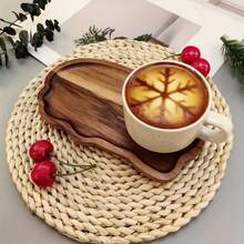Premium Acacia Wood Serving Tray - 11.4"X4.2" Irregular Oval Design For Desserts, Snacks, Fruits & Appetizers - Perfect For Home Decor & Holiday Celebrations - Wood Color - View 9