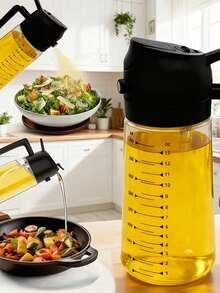 1个不易碎PP材质橄榄油瓶，喷雾/倾倒双功能设计，带精确刻度，便携式烧烤油喷雾器，适合户外露营、烧烤和野餐。 - 噴油瓶 - 查看 5