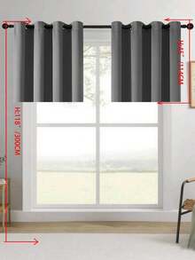 1pc/2pcs Solid Color Polyester Curtains, Energy Blackout Light Blocking Thermal Insulated Curtains For Kitchen, Dining Room, Living Room, Bedroom, Study Room In Black, Deep Grey - Dark Grey - View 46