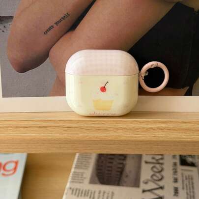 Minimalist Cherry Cake Design Earphone Case Compatible With AirPods Pro 3, New Pro 2, Cute Apple 4 Minimalist 3 Personalized 1/2 Generation Earphone Case For Women