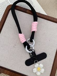 创意花朵腕带，结实耐用的挂绳，适用于包包、相机、水瓶、旅行、手机，不含花朵吊坠 - 彩色 - 查看 9