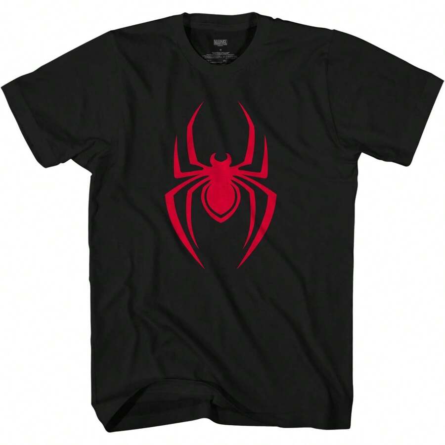 SPIDER-MANS Symbol Logo Adult T-Shirt Couple Outfit, Parent-Child Outfit, Family Outfit,Tops For Women,T Shirts For Men,Girls Clothes,Boys Clothes,Holiday Outfits For Women,Summer Holiday Outfits,Summer Tops,Summer Clothes,Gym T Shirt,Girls Holiday - Black - View 1