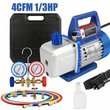 4 CFM 1/3HP Vacuum Pump HVAC Manifold Gauge Set AC A/C Refrigeration Kit US - Combo Air Vacuum Pump - View 1