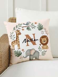 1 pieza Funda de almohada personalizable con texto impreso a doble cara, adecuada para regalos de vacaciones, funda de almohada con patrón DIY, regalo para familia, amigos y para ti mismo - Blanco - Ver 3