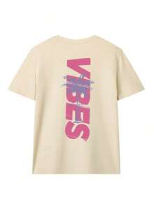 Women's Minimalist Coconut Tree Slogan Print Casual Round Neck Short Sleeve T-Shirt, Simple & Versatile, Suitable For Daily & Holiday Wear.Graphic Tee, Women, White, Black, Pink Summer VacationCasual Daily Wear, Pefert For Summer Vacation Outfits - 杏子 2 - 查看 3