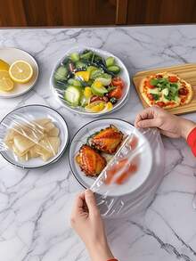 500/300/50/100/200個可重複使用彈性食物儲存蓋，適用於保鮮食物、水果與蔬菜，適合廚房、婚禮、聖誕節、生日裝飾，聖誕餐桌佈置，聖誕禮物 - 彩色 - 查看 4