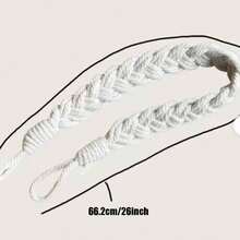 1pc Minimalist Nordic Style Linen Rope Curtain Tie Back, Handmade Knotted Curtain Strap - Multicolor - View 6