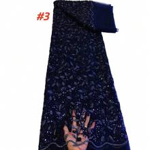 Vải ren lưới Pháp chất lượng cao năm 2026 của Nigeria, vải ren đính sequin châu Phi, thích hợp để may trang phục cô dâu, dự tiệc. - A - Xem 5