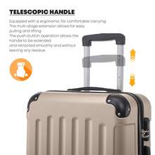 YONSLY 4-Piece Wheeled Suitcase Set With 360° Wheels, Combination Lock, Robust Double Zipper, Mesh Pocket, Soft Rubber Handle, 16/20/24/28 Inch Trolley Suitcase, Hard Shell Carry-On Luggage Set (4-Piece Set, S, M, L & XL) - 象牙色 - 查看 5