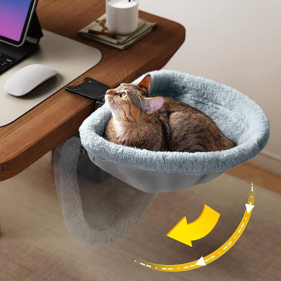 Giường ngủ cho mèo - Chỗ nằm thoải mái cho mèo trong nhà, thiết kế gấp gọn tiết kiệm không gian, phù hợp cho bàn làm việc, văn phòng tại nhà.