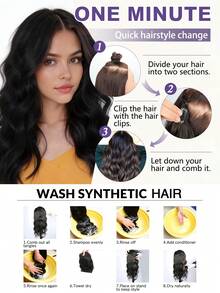 Curly Clip In Hair Extensions, 4PCS 12 Inch Wavy Hair Extensions Clip Ins - Lace Weft Soft Natural Hairpieces For Women - Multicolor - View 7