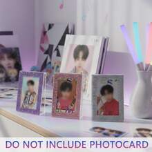 Soporte de exhibición de tarjetas decorado con brillo y cristales de estilo K-Pop, Soporte de acrílico para tarjetas fotográficas de K-Pop, Marco de fotos de escritorio para colección y almacenamiento de tarjetas K-Pop, Organizador de almacenamiento y exhibición de tarjetas K-Pop, Adecuado para regalos de ídolos, colecciones de juegos de cartas, reuniones y eventos de fanáticos, juegos y actividades de fiestas familiares y de amigos, celebraciones navideñas. - Expositor de diamantes de imitación - Ver 7