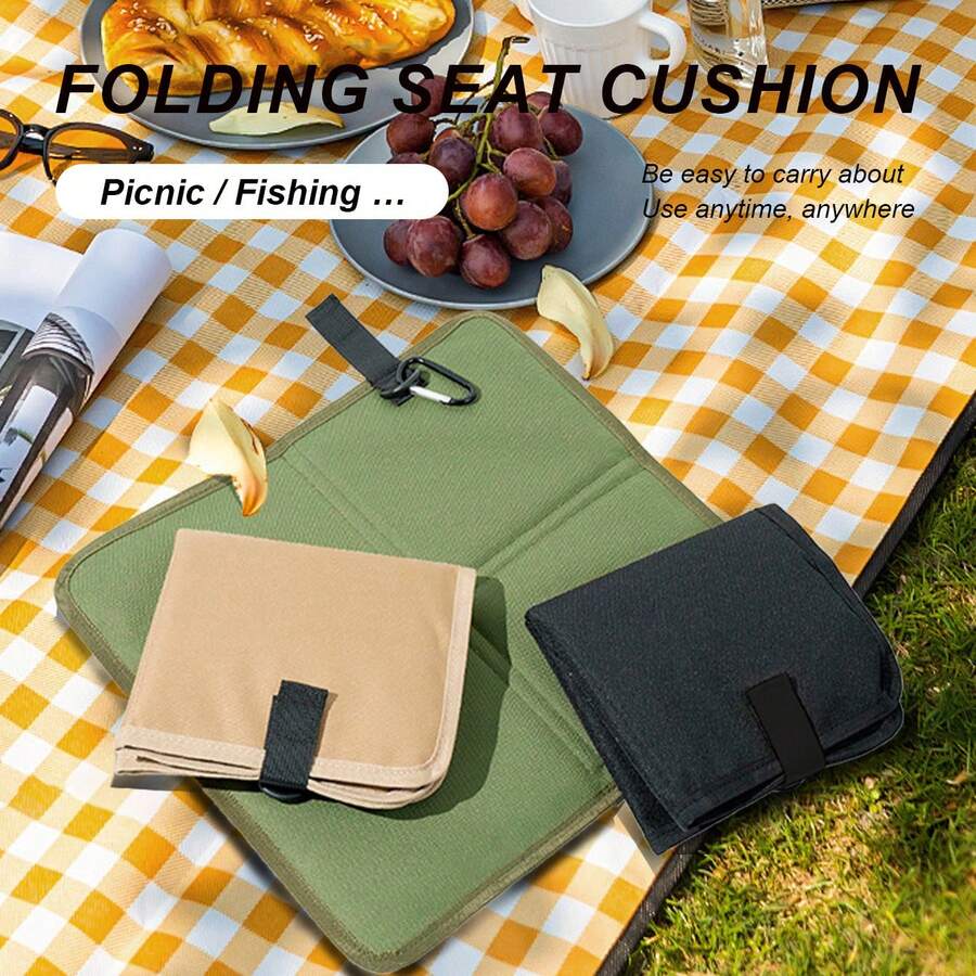 Foldable Outdoor Seat Cushion - Waterproof Oxford Cloth Pad, Heat Insulation Mat For Beach, Camping, Picnic, Hiking - Anti-Dirty Design, Portable Folding Mat