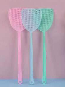 5pcs/3pcs/1pc Random Color Plastic Fly Swatter, Pest Swatter, Insect Swatter, Lightweight And Practical, Suitable For Home Use, Ideal For Repelling Mosquitoes And Flies In Summer. Long Handle, Soft And Flexible, Perfect Choice For Pest Control. Basic School Supplies, Back To School Season, Home Decor, Women's Gift, Men's Gift, Family Gift - Fly Swatter - View 3