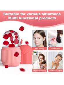 1pc Ice Roller To Relieve Facial And Eye Puffiness, Facial Massager, Improve Skin Quality, Brighten Complexion, Ice Roller Mold, Beauty, Skincare, Spa, Self-Care, Skincare Tools, Facial Care, Beauty Therapist Supplies, Massage, Facial Massage Tools, Facial Roller, Ice Roller, Silicone Ice Mold For Facial Beauty - Multicolor - View 7