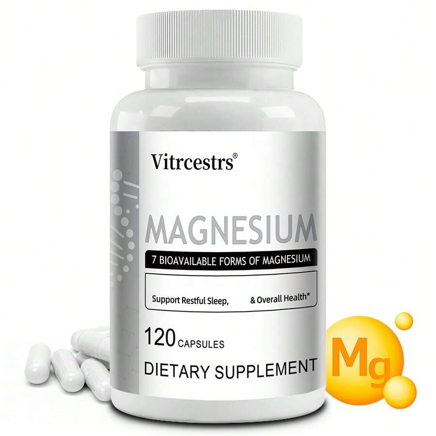 500mg Magnesium Supplement - Supports Sleep, Bone, And Mood Health - Contains 7 Absorbable Forms Of Magnesium - 120 Capsules - 1 chai - Xem 1