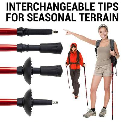 ThreeH 两副装登山杖，轻便徒步杖，带收纳袋，可调节铝合金登山杖，男女通用