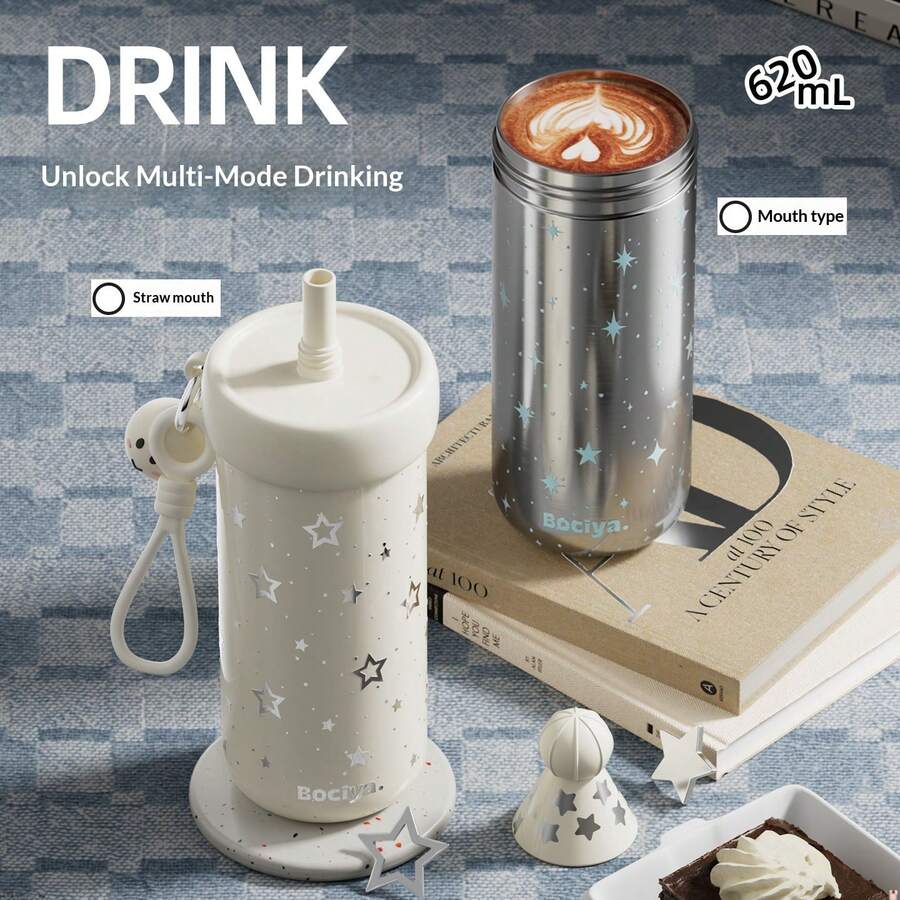 2026新款不锈钢真空保温杯，Bociya杯，星空保温杯，时尚礼品吸管杯，女士款
