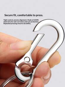1 pieza Clip de cinturón universal para hombres y mujeres, llavero de metal con doble anillo creativo para llaves de coche, llavero simple - Multicolor - Ver 4