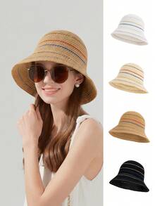 1pc Women's Large Brim Sun Visor Hat, Summer Outdoor Wide Brim Bucket Hat For Sun Protection - Bucket Hat - View 12